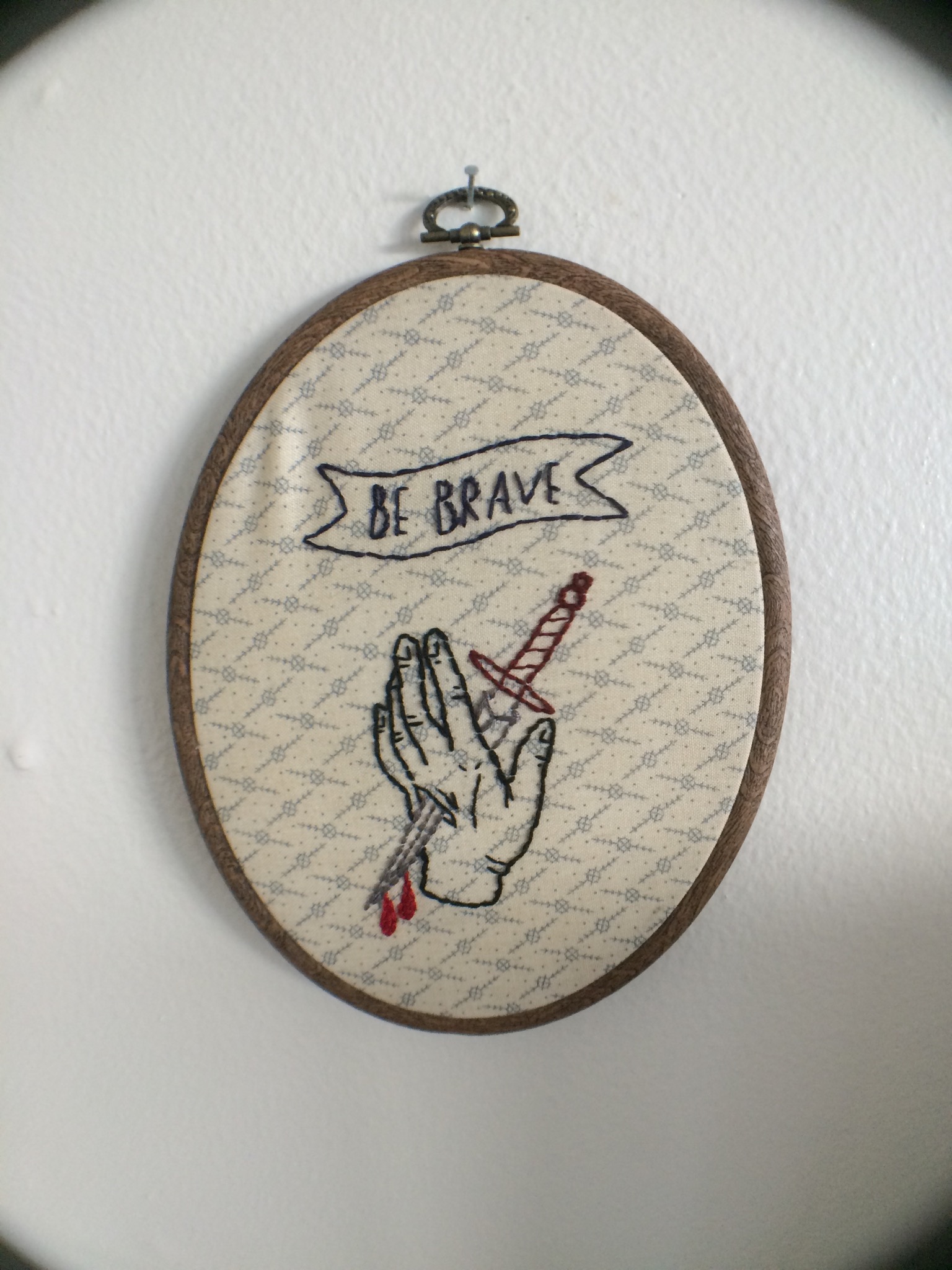 embroidery be brave hand
